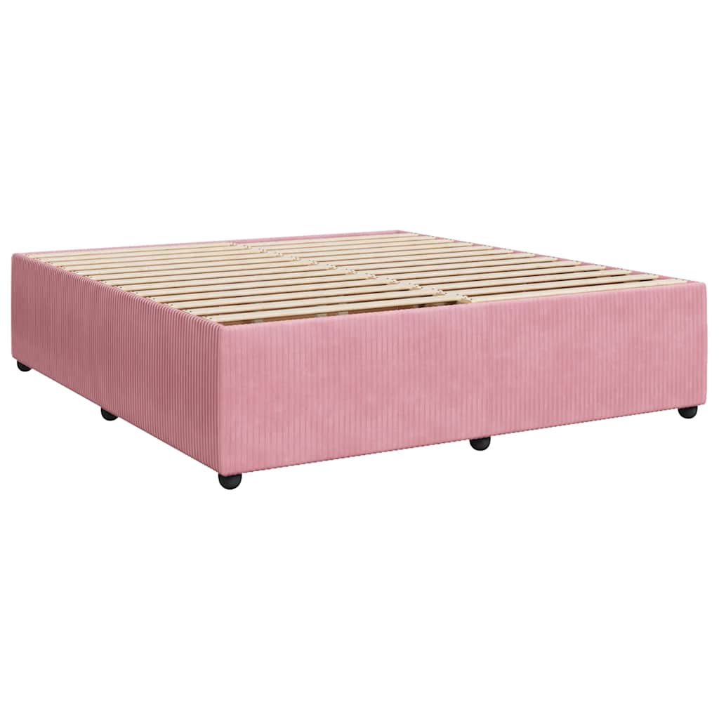 Boxspring met matras fluweel roze 180x200 cm is nu te koop bij PeponiXL, paradijselijk wonen!