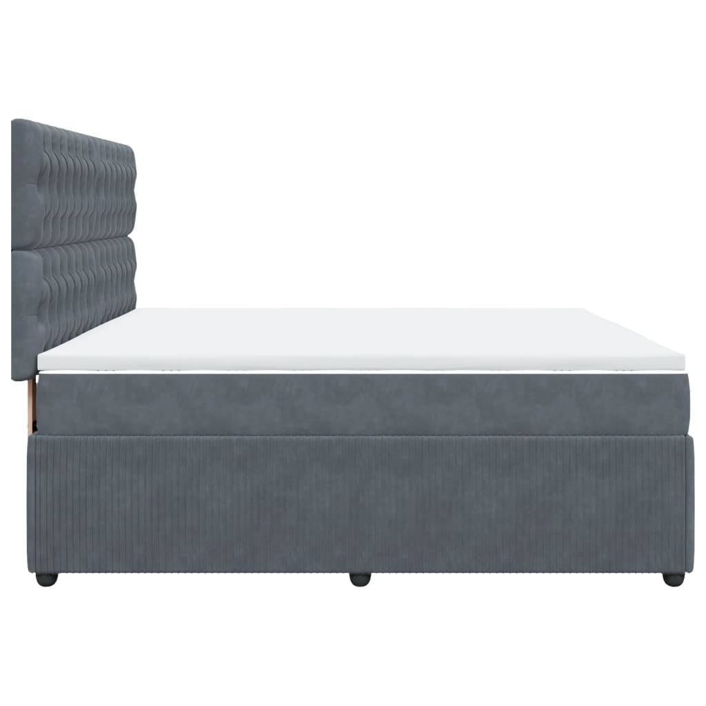 Boxspring met matras fluweel donkergrijs 180x200 cm is nu te koop bij PeponiXL, paradijselijk wonen!