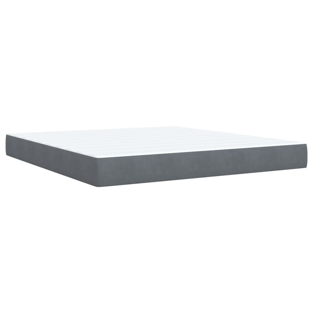 Boxspring met matras fluweel donkergrijs 180x200 cm is nu te koop bij PeponiXL, paradijselijk wonen!