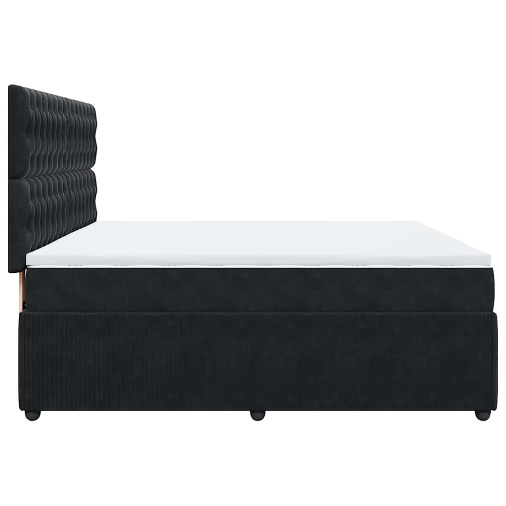 Boxspring met matras fluweel zwart 180x200 cm is nu te koop bij PeponiXL, paradijselijk wonen!