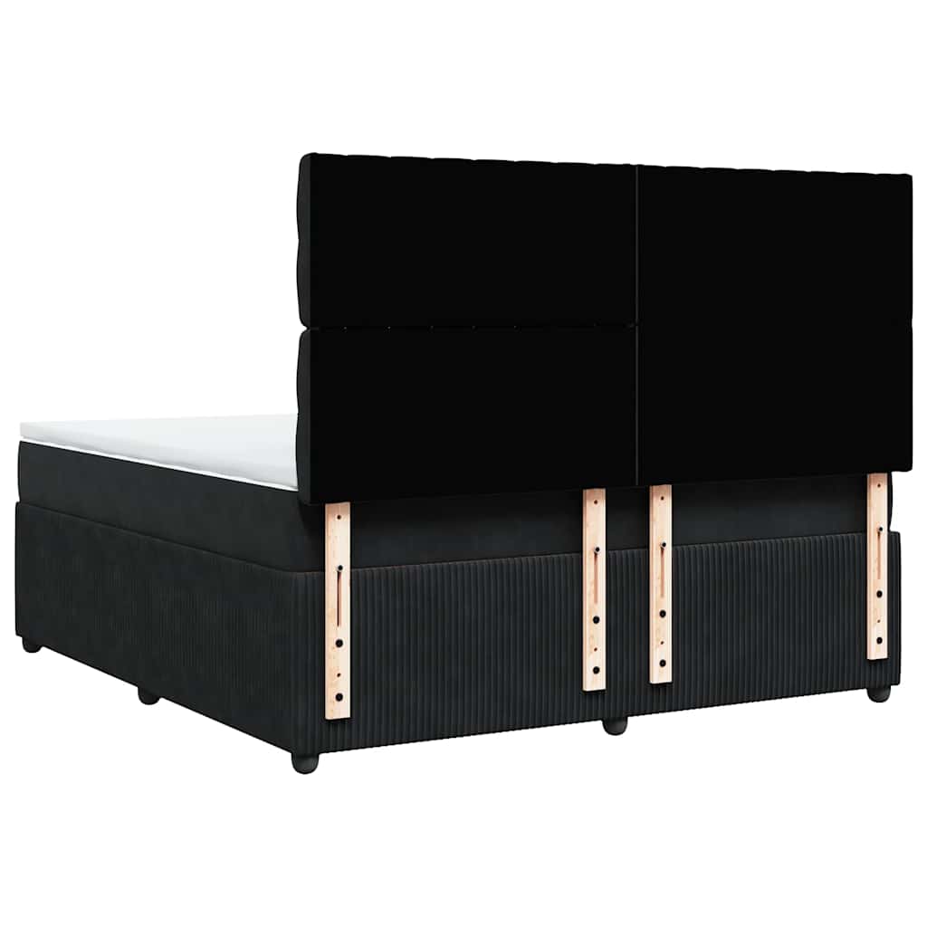 Boxspring met matras fluweel zwart 180x200 cm is nu te koop bij PeponiXL, paradijselijk wonen!