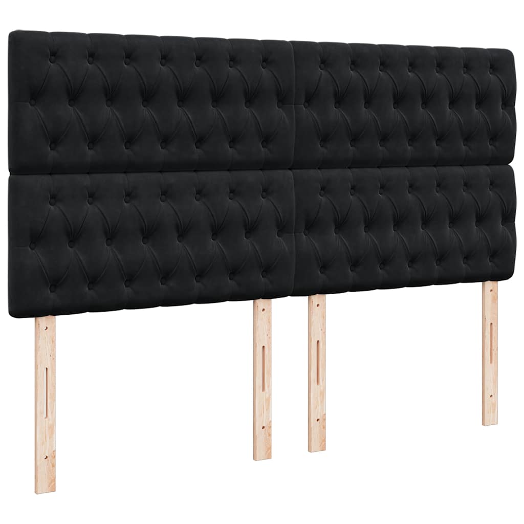 Boxspring met matras fluweel zwart 180x200 cm is nu te koop bij PeponiXL, paradijselijk wonen!