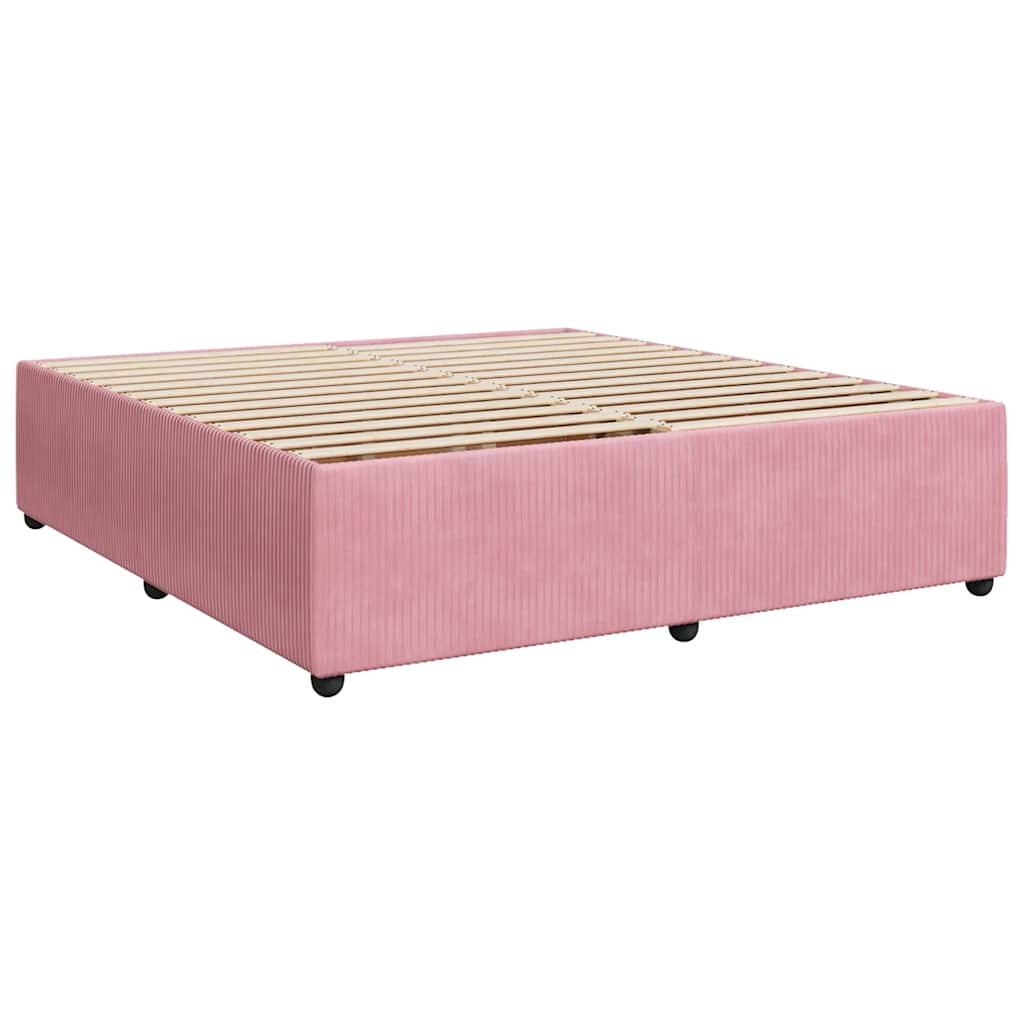 Boxspring met matras fluweel roze 180x200 cm is nu te koop bij PeponiXL, paradijselijk wonen!