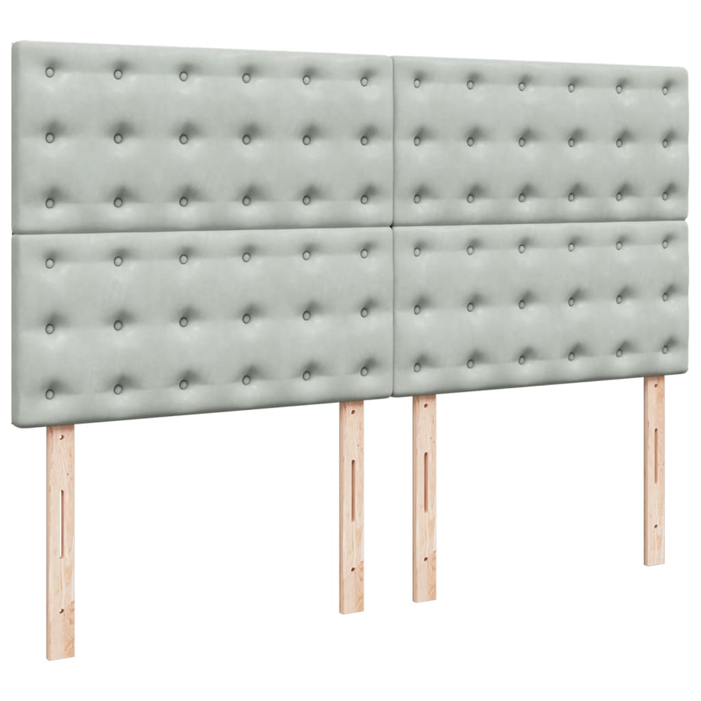 Boxspring met matras fluweel lichtgrijs 180x200 cm is nu te koop bij PeponiXL, paradijselijk wonen!