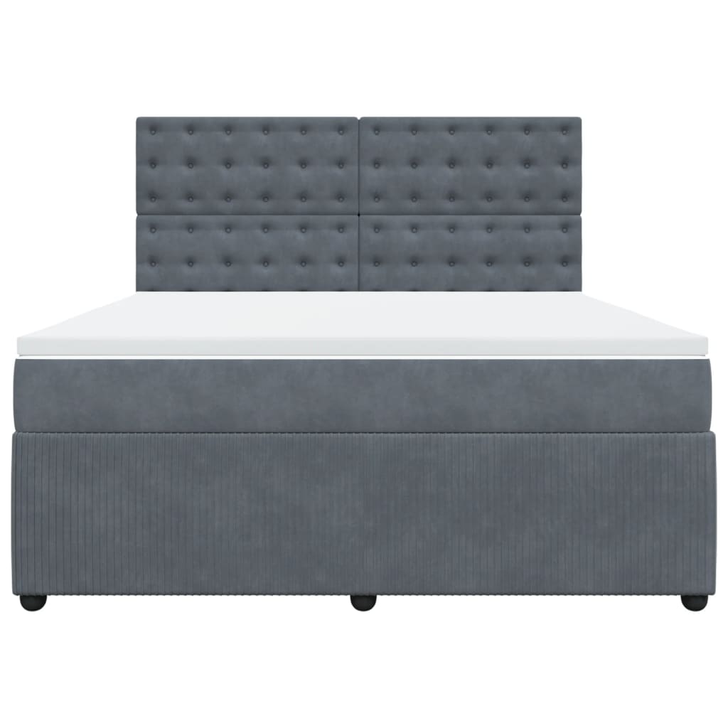 Boxspring met matras fluweel donkergrijs 180x200 cm is nu te koop bij PeponiXL, paradijselijk wonen!