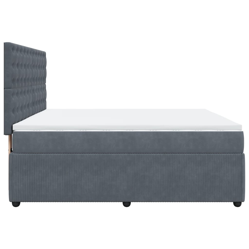 Boxspring met matras fluweel donkergrijs 180x200 cm is nu te koop bij PeponiXL, paradijselijk wonen!