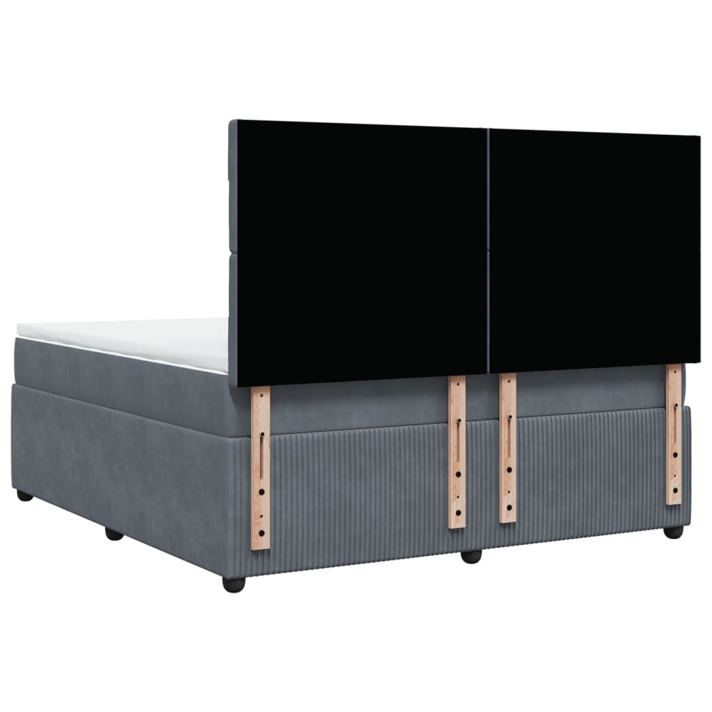 Boxspring met matras fluweel donkergrijs 180x200 cm is nu te koop bij PeponiXL, paradijselijk wonen!