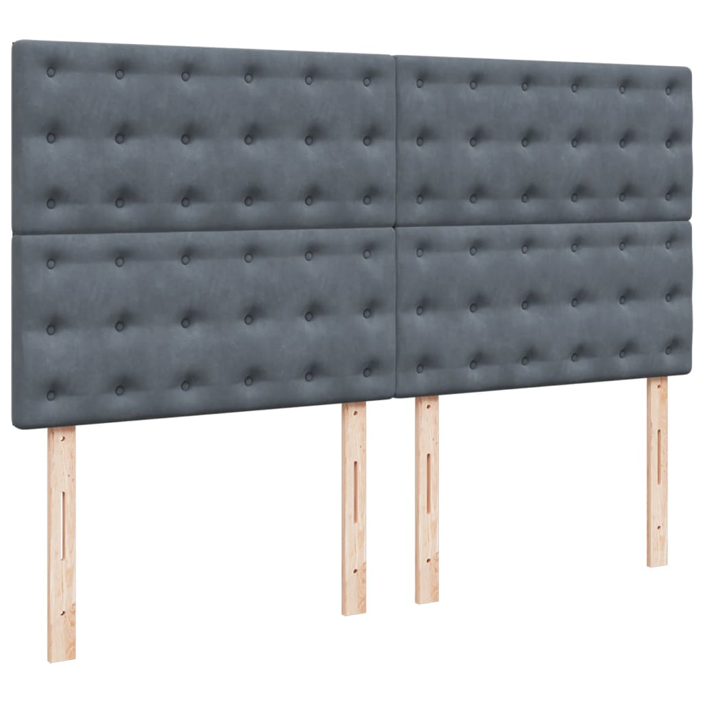 Boxspring met matras fluweel donkergrijs 180x200 cm is nu te koop bij PeponiXL, paradijselijk wonen!