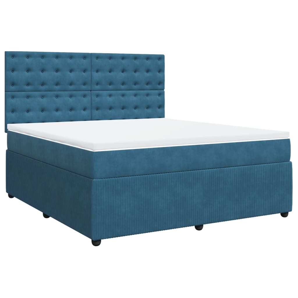 Boxspring met matras fluweel donkerblauw 180x200 cm is nu te koop bij PeponiXL, paradijselijk wonen!