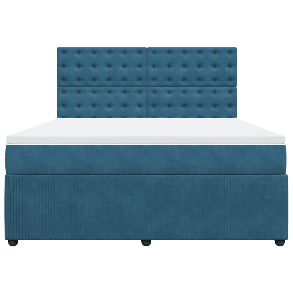 Boxspring met matras fluweel donkerblauw 180x200 cm is nu te koop bij PeponiXL, paradijselijk wonen!