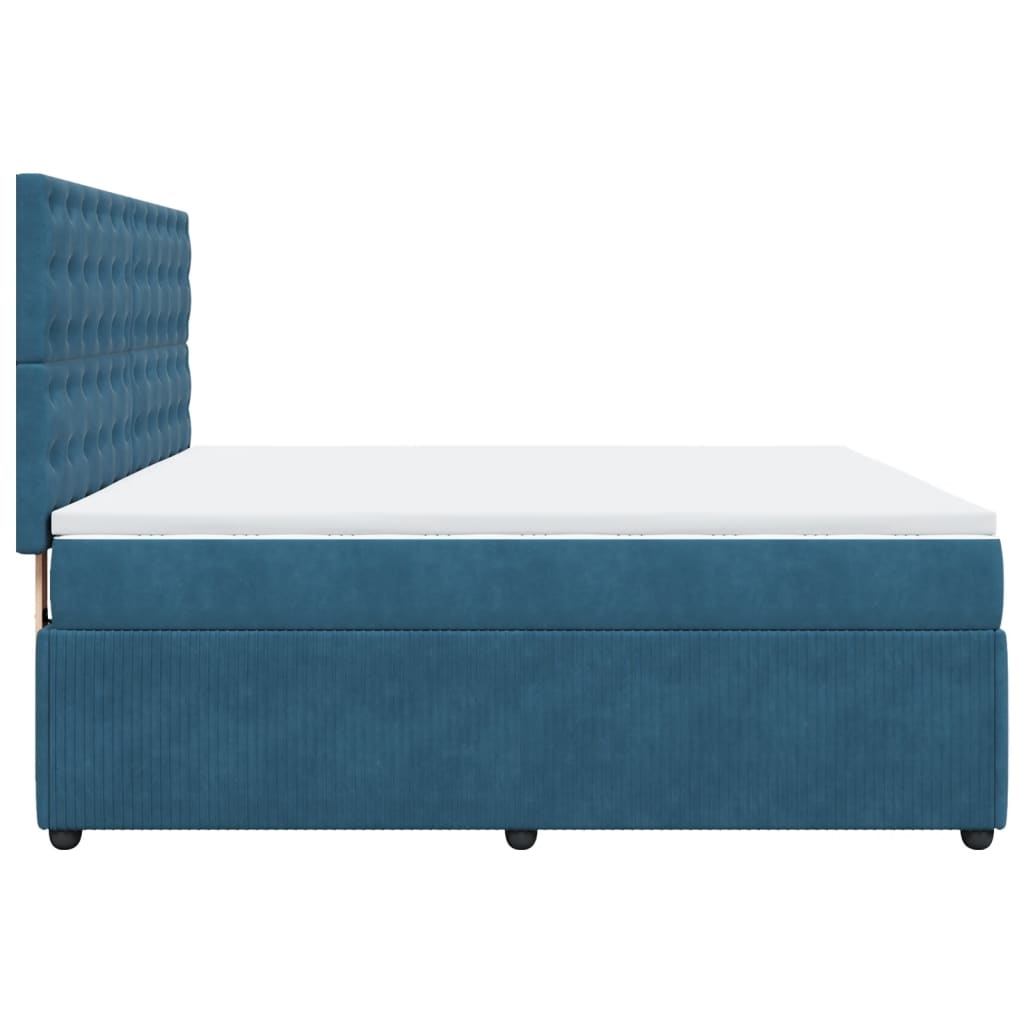Boxspring met matras fluweel donkerblauw 180x200 cm is nu te koop bij PeponiXL, paradijselijk wonen!