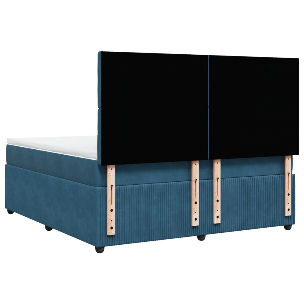 Boxspring met matras fluweel donkerblauw 180x200 cm is nu te koop bij PeponiXL, paradijselijk wonen!