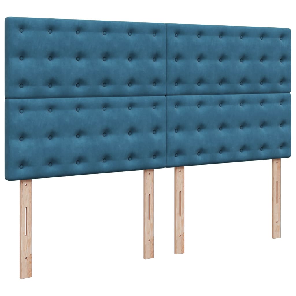 Boxspring met matras fluweel donkerblauw 180x200 cm is nu te koop bij PeponiXL, paradijselijk wonen!