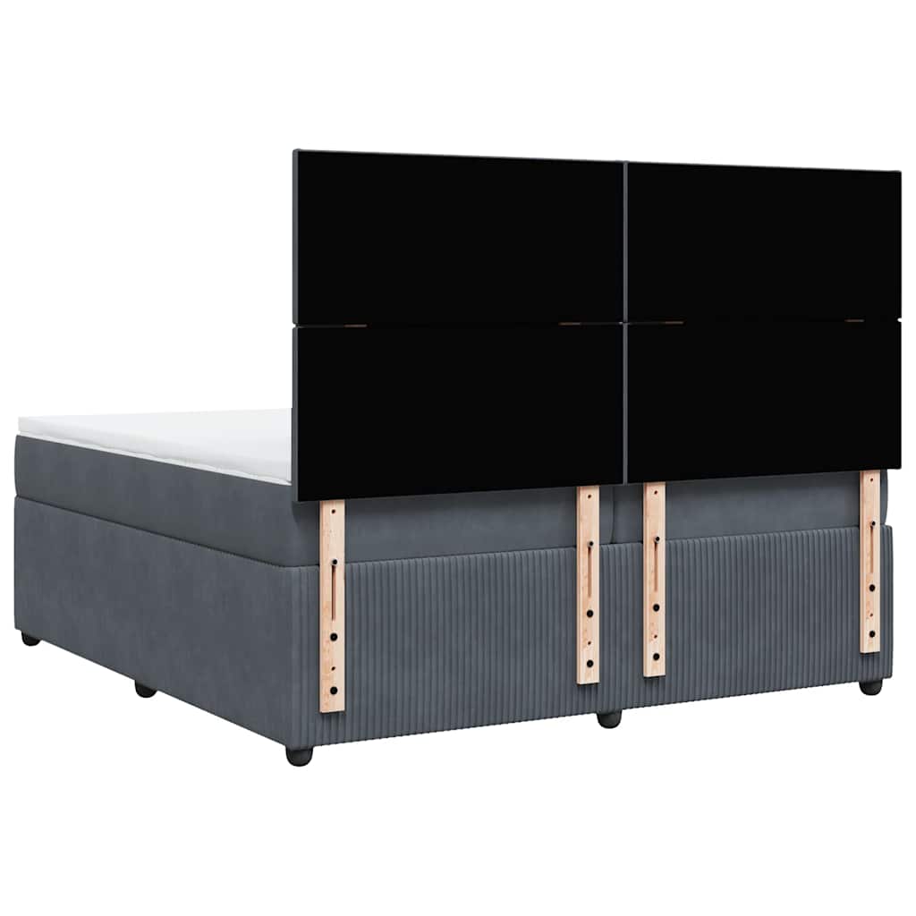 Boxspring met matras fluweel donkergrijs 200x200 cm is nu te koop bij PeponiXL, paradijselijk wonen!
