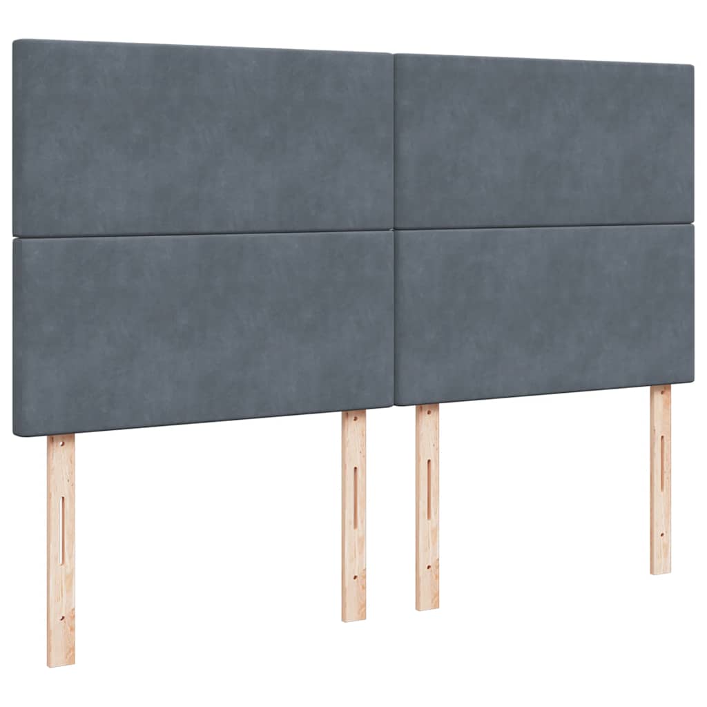 Boxspring met matras fluweel donkergrijs 200x200 cm is nu te koop bij PeponiXL, paradijselijk wonen!