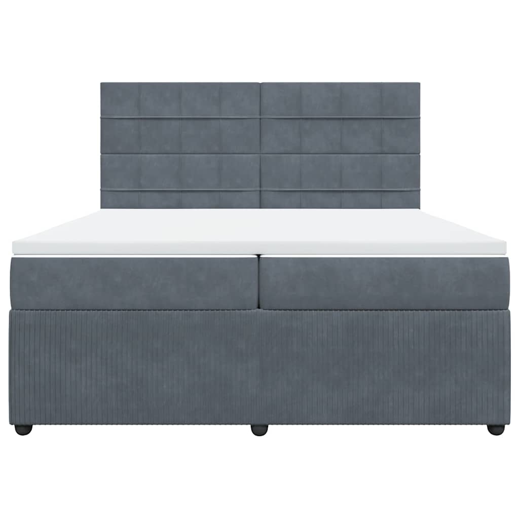 Boxspring met matras fluweel donkergrijs 200x200 cm is nu te koop bij PeponiXL, paradijselijk wonen!