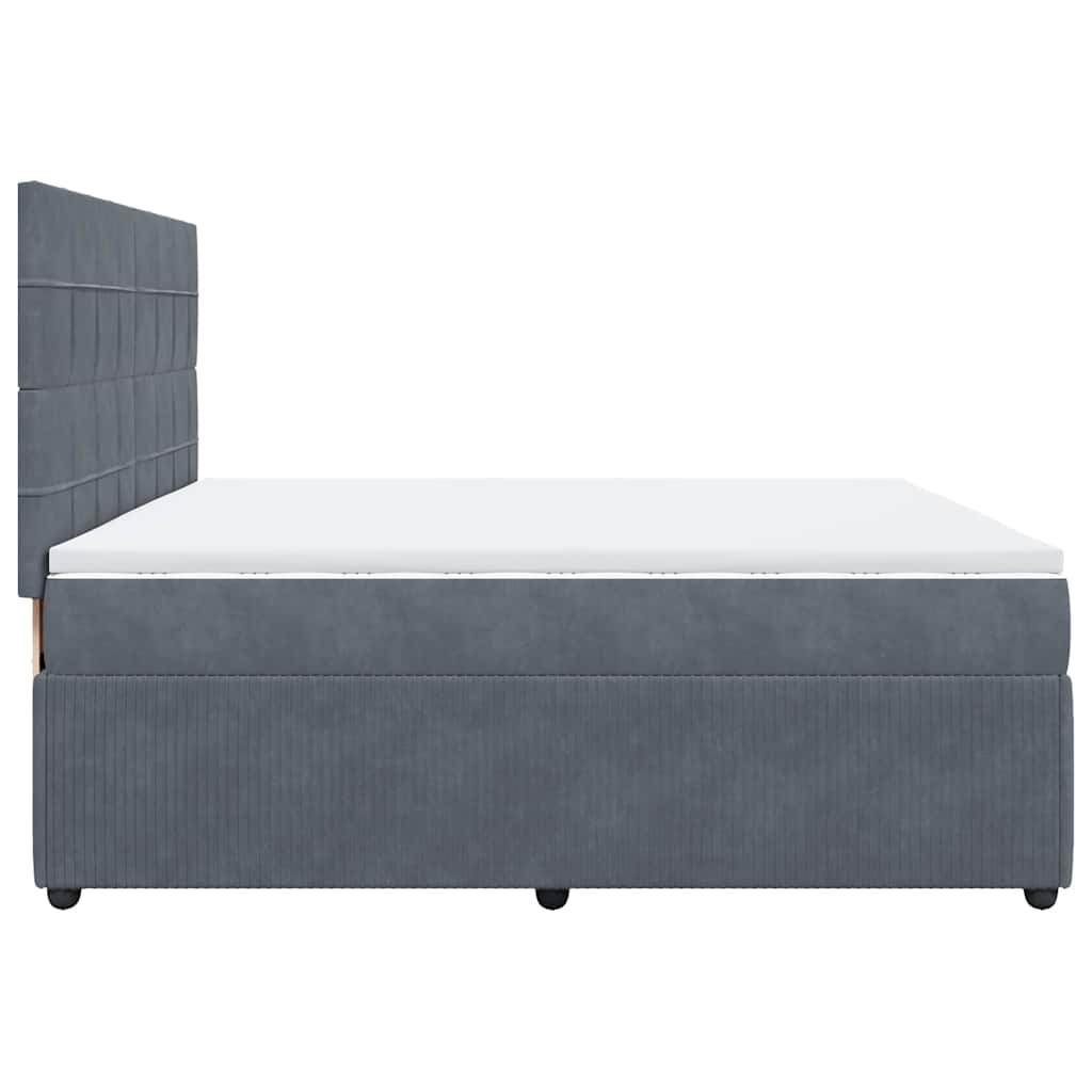 Boxspring met matras fluweel donkergrijs 200x200 cm is nu te koop bij PeponiXL, paradijselijk wonen!
