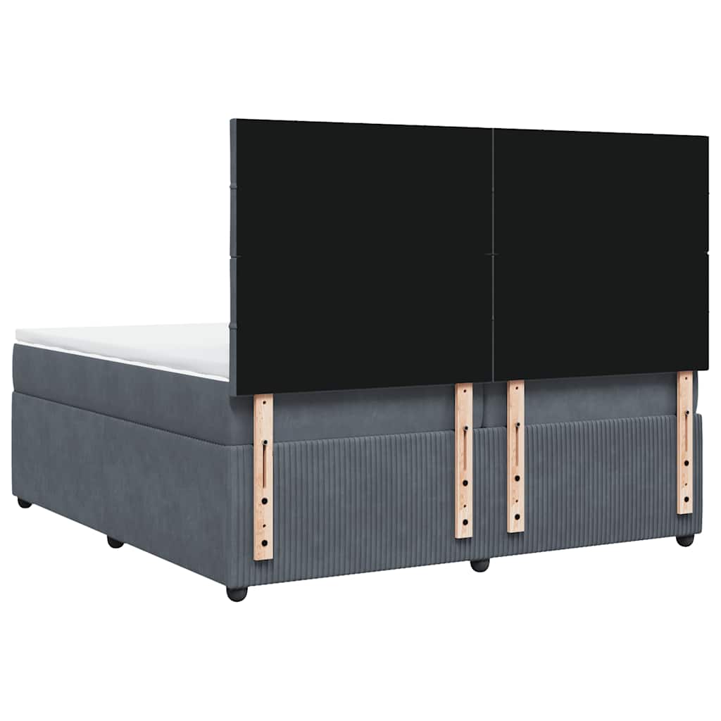 Boxspring met matras fluweel donkergrijs 200x200 cm is nu te koop bij PeponiXL, paradijselijk wonen!