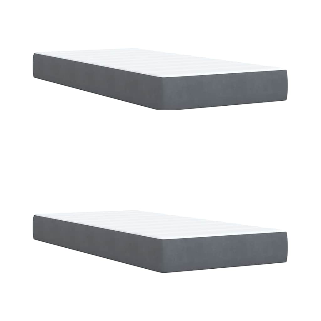 Boxspring met matras fluweel donkergrijs 200x200 cm is nu te koop bij PeponiXL, paradijselijk wonen!