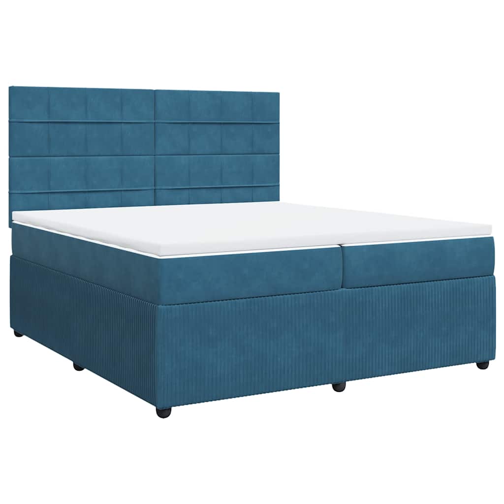 Boxspring met matras fluweel donkerblauw 200x200 cm is nu te koop bij PeponiXL, paradijselijk wonen!
