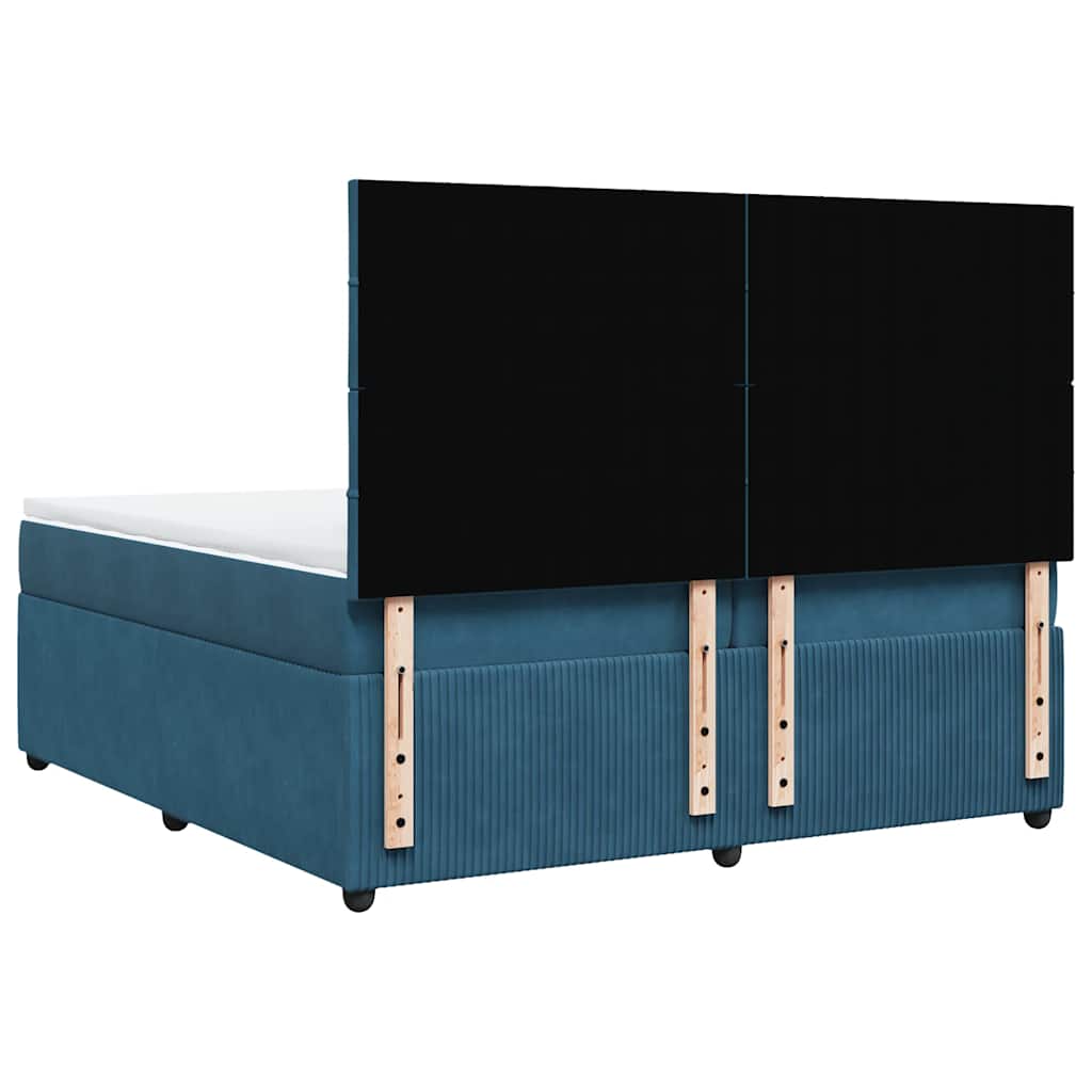 Boxspring met matras fluweel donkerblauw 200x200 cm is nu te koop bij PeponiXL, paradijselijk wonen!