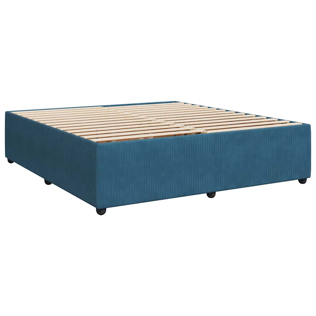 Boxspring met matras fluweel donkerblauw 200x200 cm is nu te koop bij PeponiXL, paradijselijk wonen!