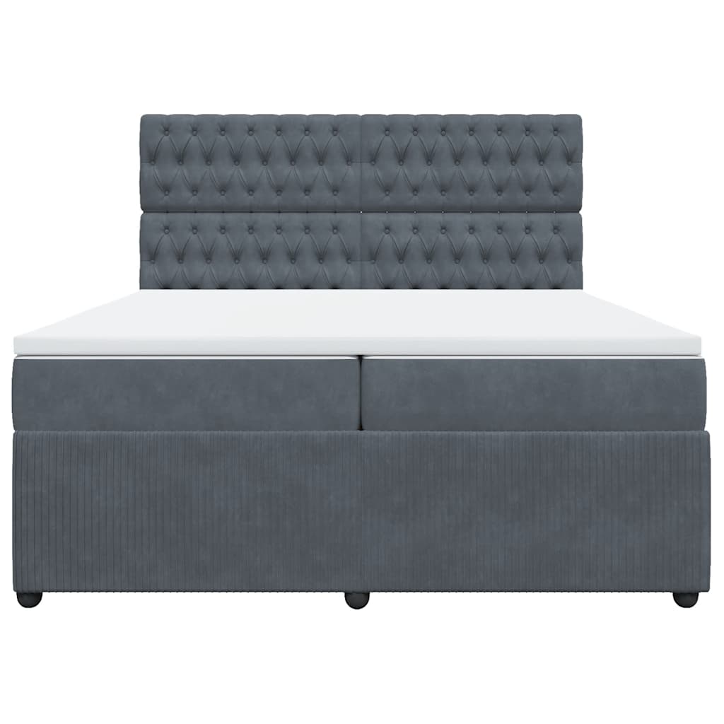 Boxspring met matras fluweel donkergrijs 200x200 cm is nu te koop bij PeponiXL, paradijselijk wonen!