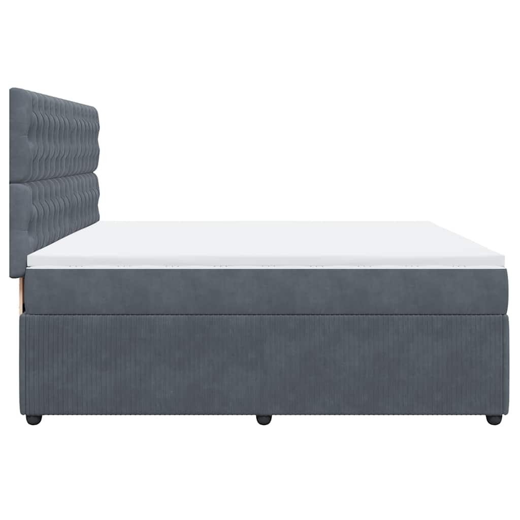 Boxspring met matras fluweel donkergrijs 200x200 cm is nu te koop bij PeponiXL, paradijselijk wonen!