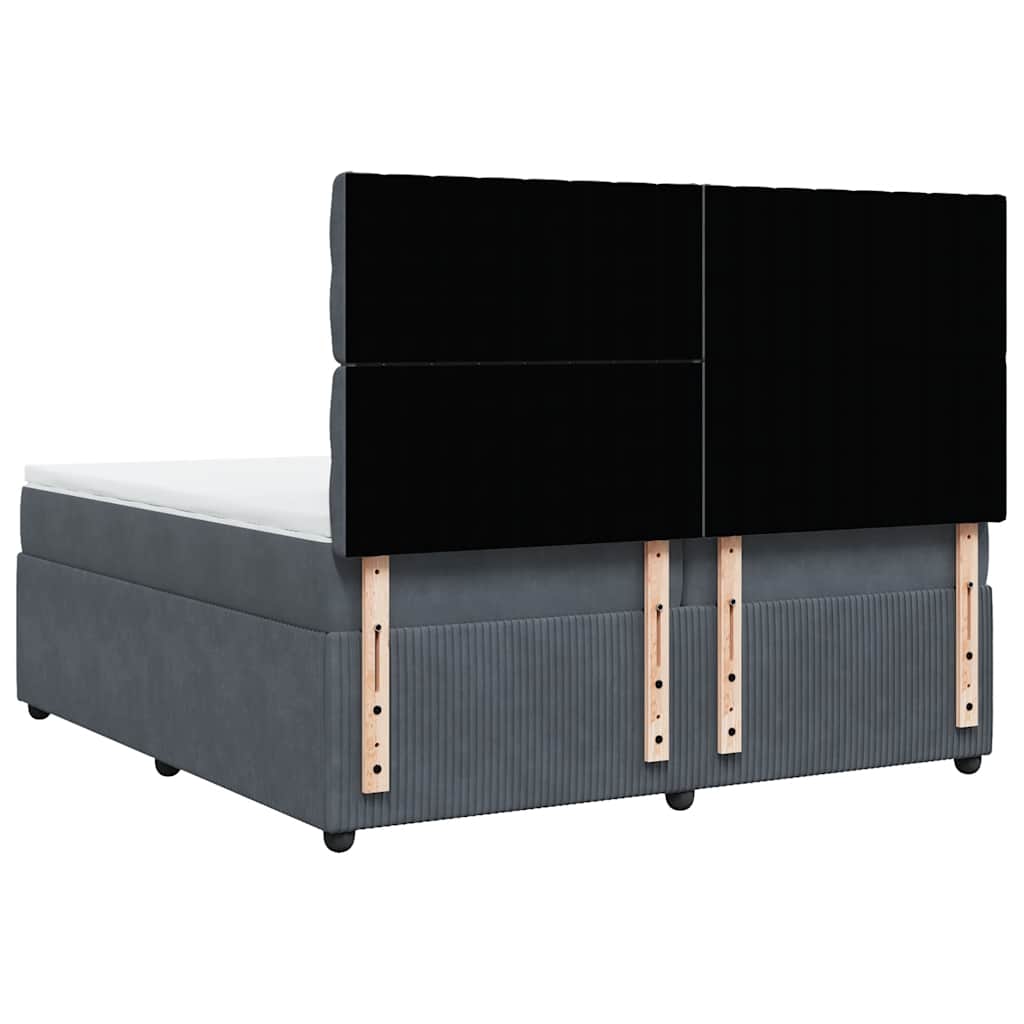 Boxspring met matras fluweel donkergrijs 200x200 cm is nu te koop bij PeponiXL, paradijselijk wonen!