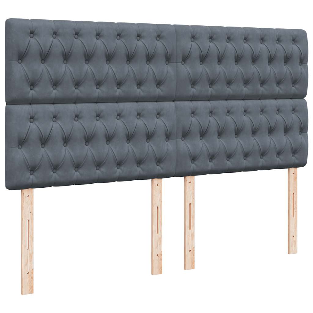 Boxspring met matras fluweel donkergrijs 200x200 cm is nu te koop bij PeponiXL, paradijselijk wonen!
