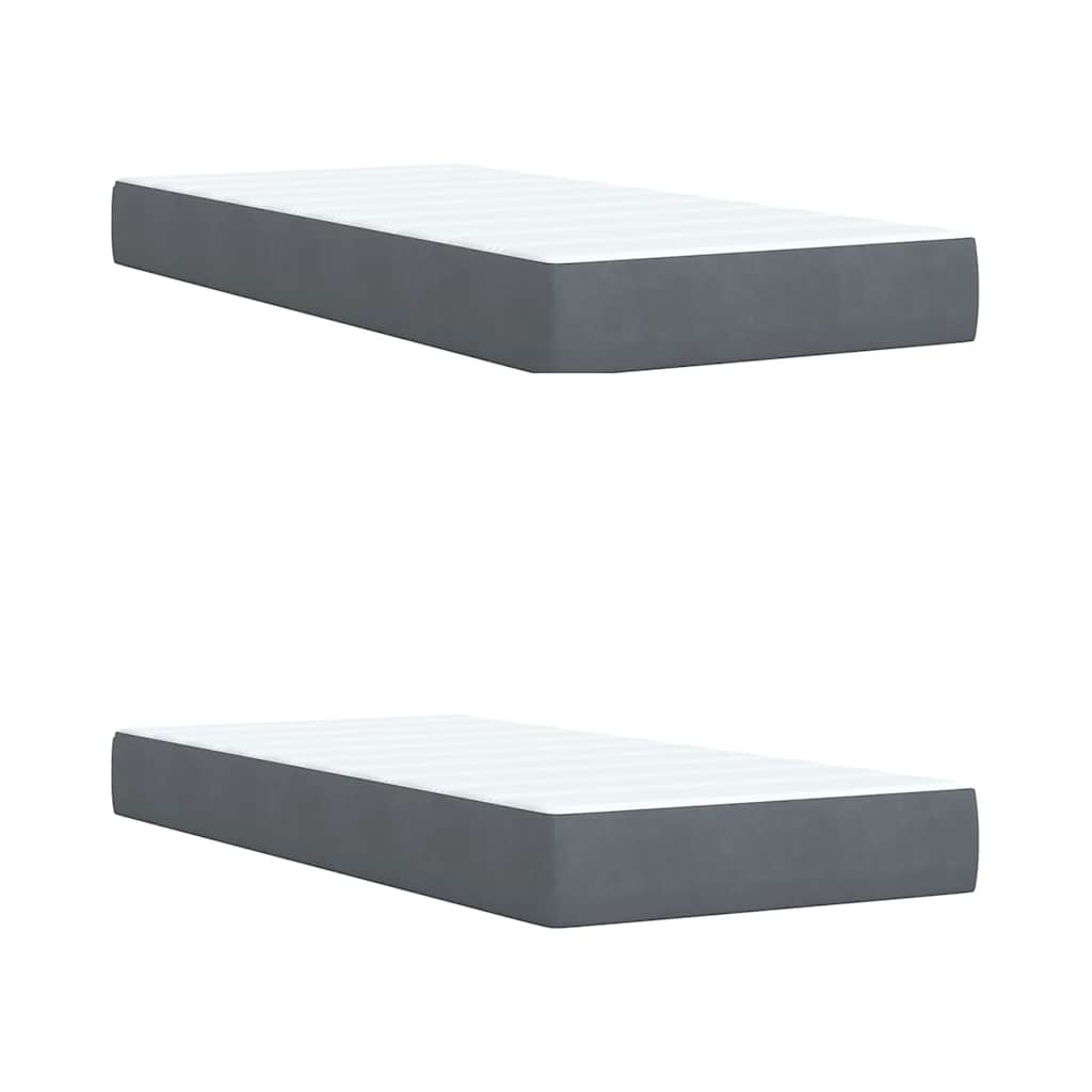 Boxspring met matras fluweel donkergrijs 200x200 cm is nu te koop bij PeponiXL, paradijselijk wonen!