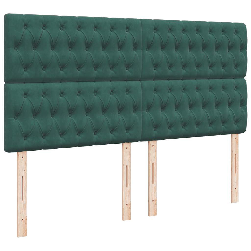 Boxspring met matras fluweel donkergroen 200x200 cm is nu te koop bij PeponiXL, paradijselijk wonen!