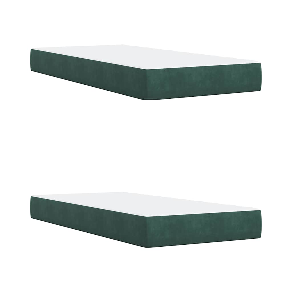 Boxspring met matras fluweel donkergroen 200x200 cm is nu te koop bij PeponiXL, paradijselijk wonen!