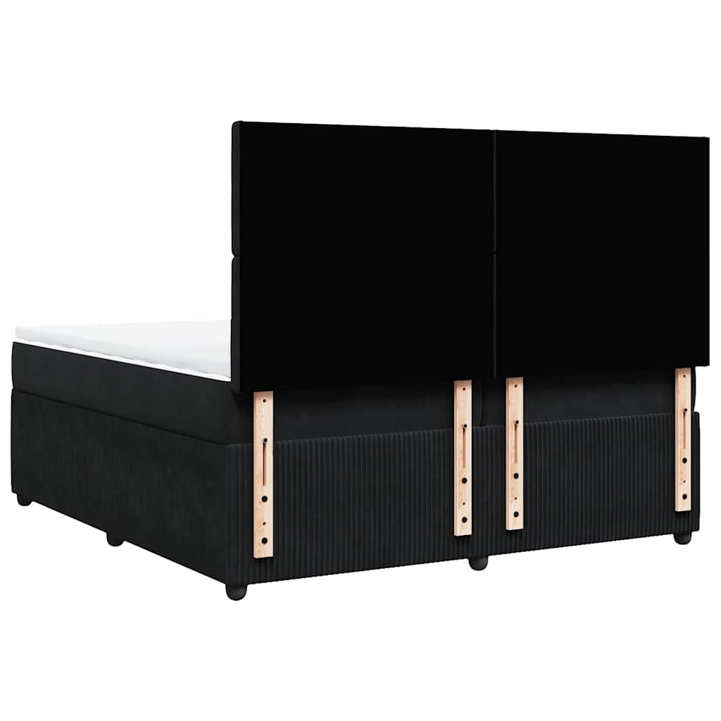 Boxspring met matras fluweel zwart 200x200 cm is nu te koop bij PeponiXL, paradijselijk wonen!
