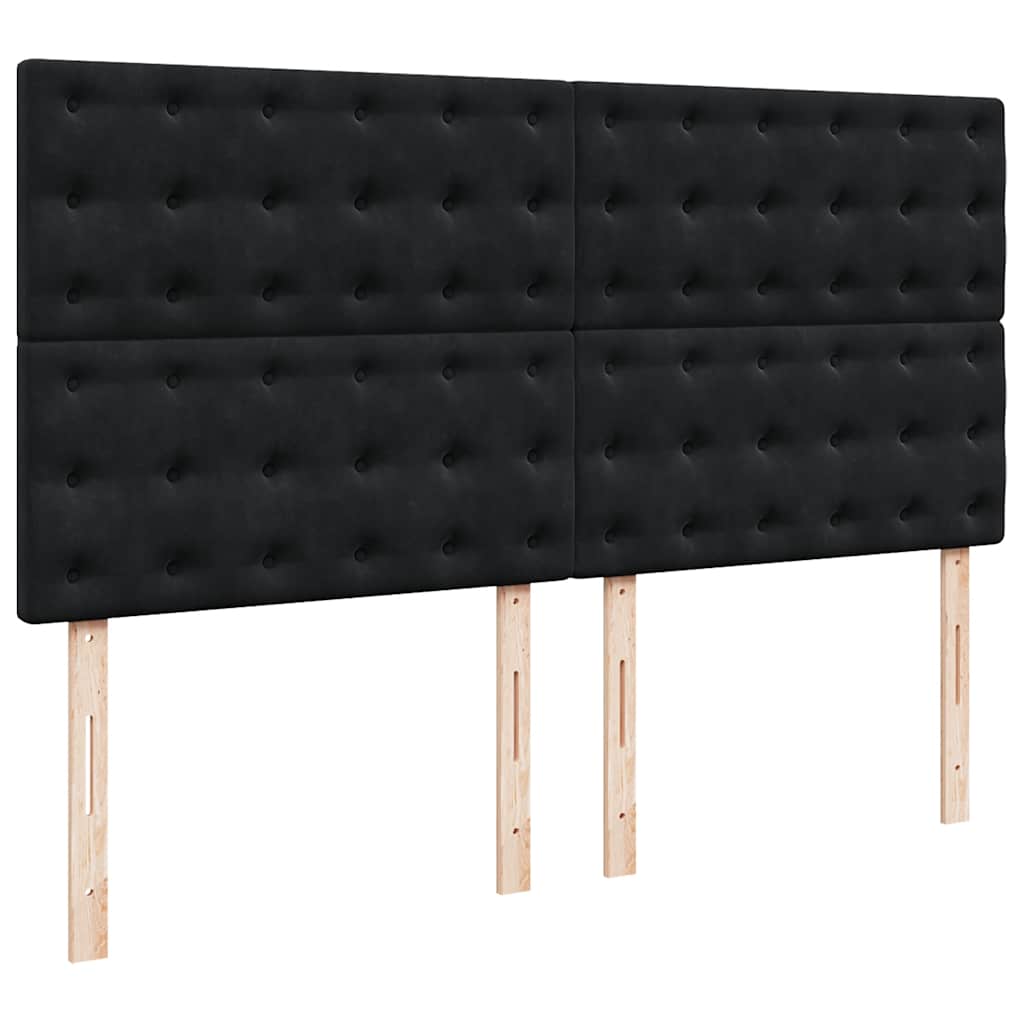 Boxspring met matras fluweel zwart 200x200 cm is nu te koop bij PeponiXL, paradijselijk wonen!