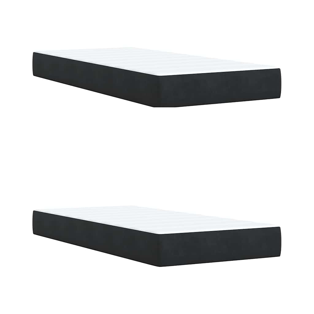 Boxspring met matras fluweel zwart 200x200 cm is nu te koop bij PeponiXL, paradijselijk wonen!