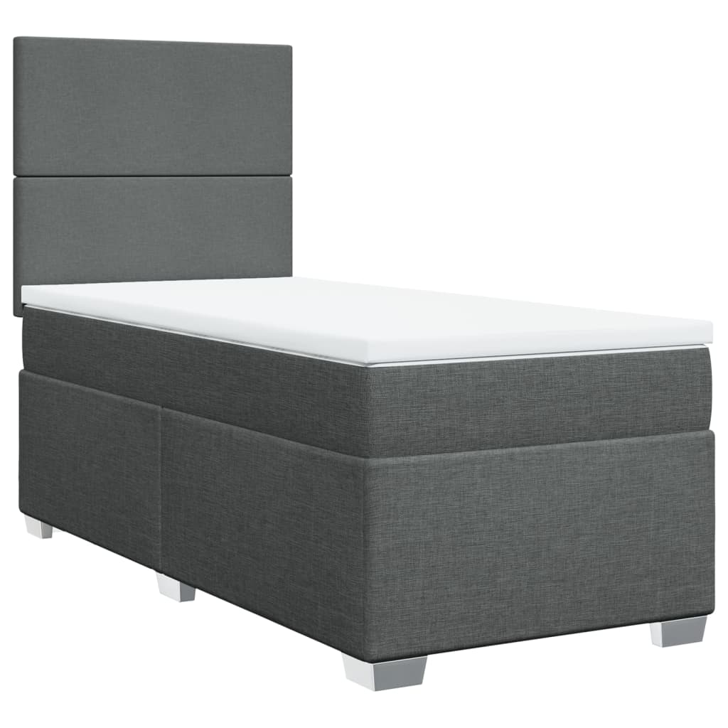 Boxspring met matras stof donkergrijs 80x200 cm is nu te koop bij PeponiXL, paradijselijk wonen!