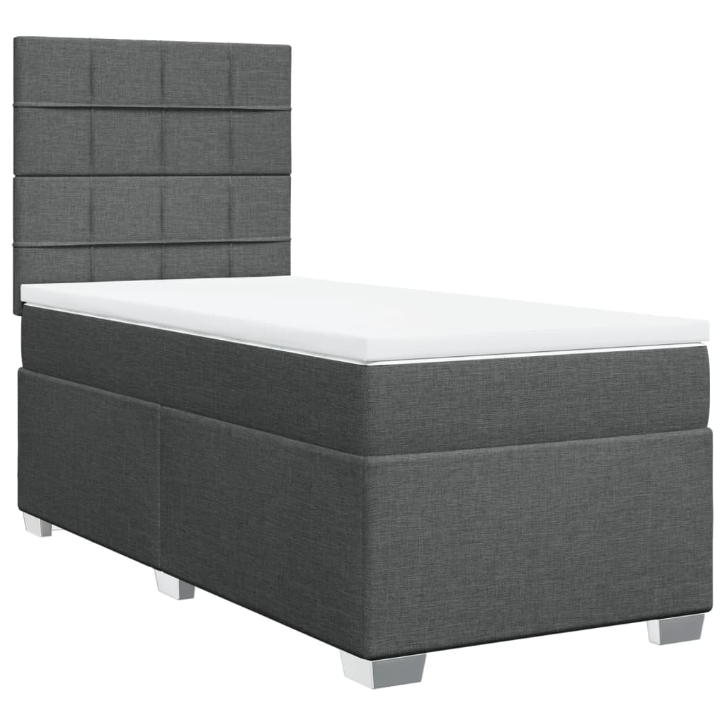 Boxspring met matras stof donkergrijs 80x200 cm is nu te koop bij PeponiXL, paradijselijk wonen!