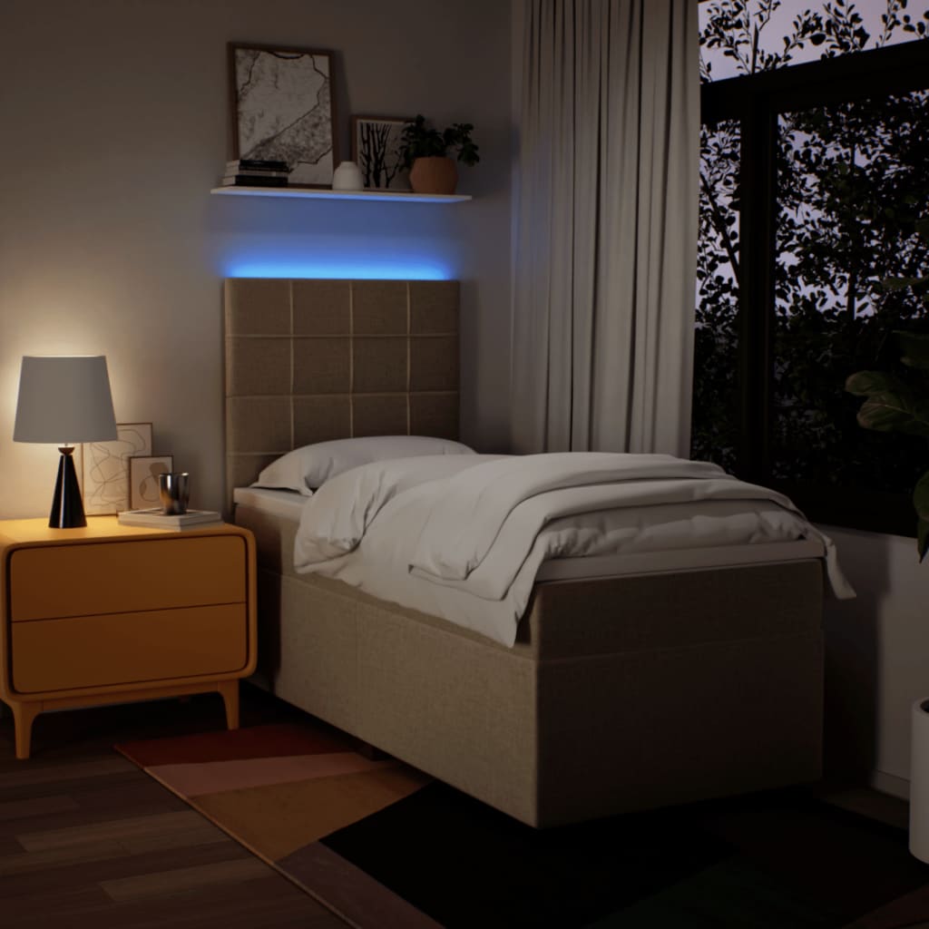 Boxspring met matras stof crèmekleurig 80x200 cm is nu te koop bij PeponiXL, paradijselijk wonen!