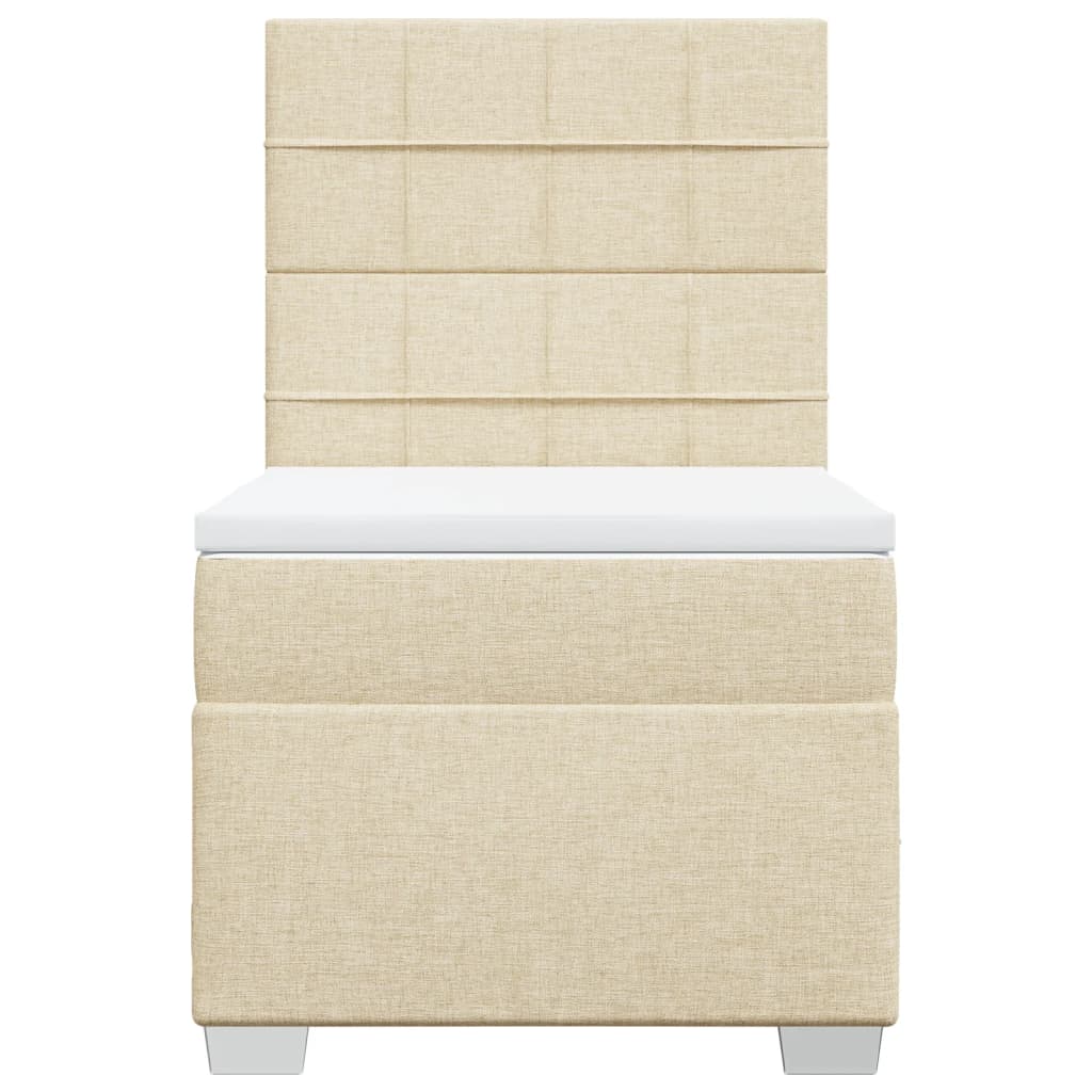 Boxspring met matras stof crèmekleurig 80x200 cm is nu te koop bij PeponiXL, paradijselijk wonen!