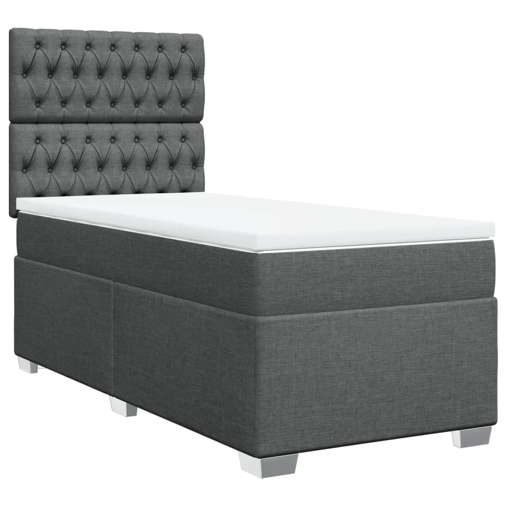 Boxspring met matras stof donkergrijs 80x200 cm is nu te koop bij PeponiXL, paradijselijk wonen!