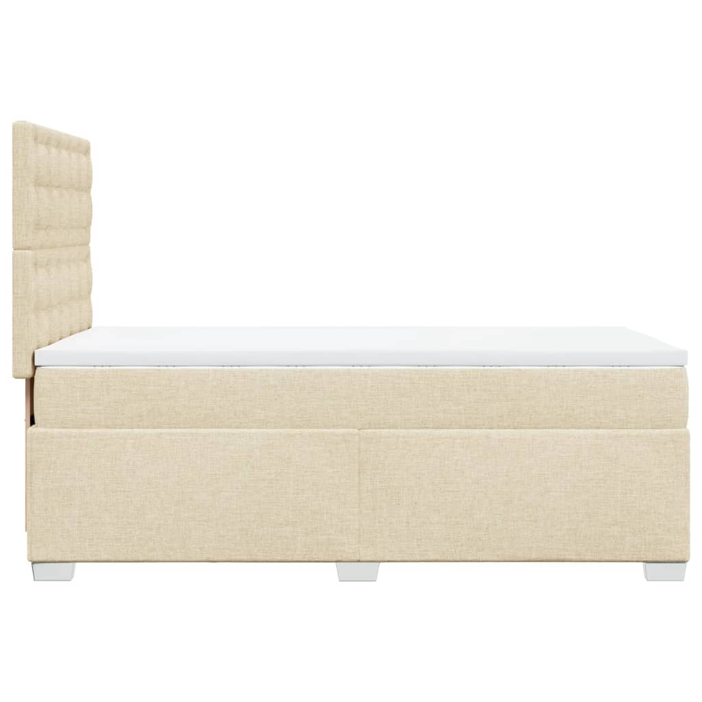 Boxspring met matras stof crèmekleurig 80x200 cm is nu te koop bij PeponiXL, paradijselijk wonen!