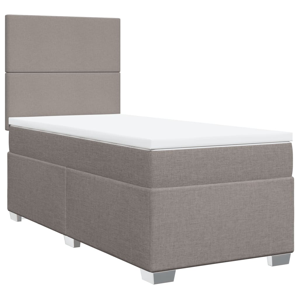 Boxspring met matras stof taupe 90x190 cm is nu te koop bij PeponiXL, paradijselijk wonen!