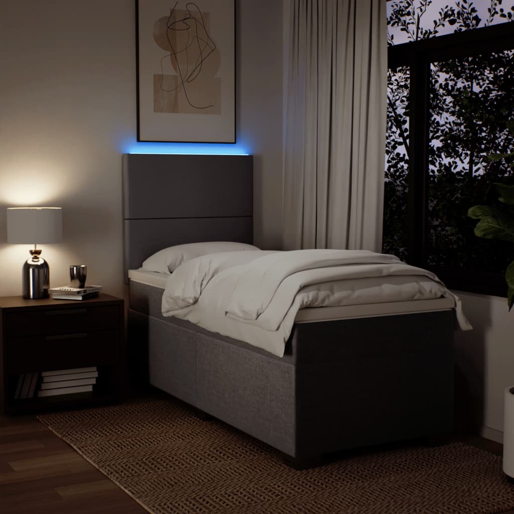 Boxspring met matras stof taupe 90x190 cm is nu te koop bij PeponiXL, paradijselijk wonen!
