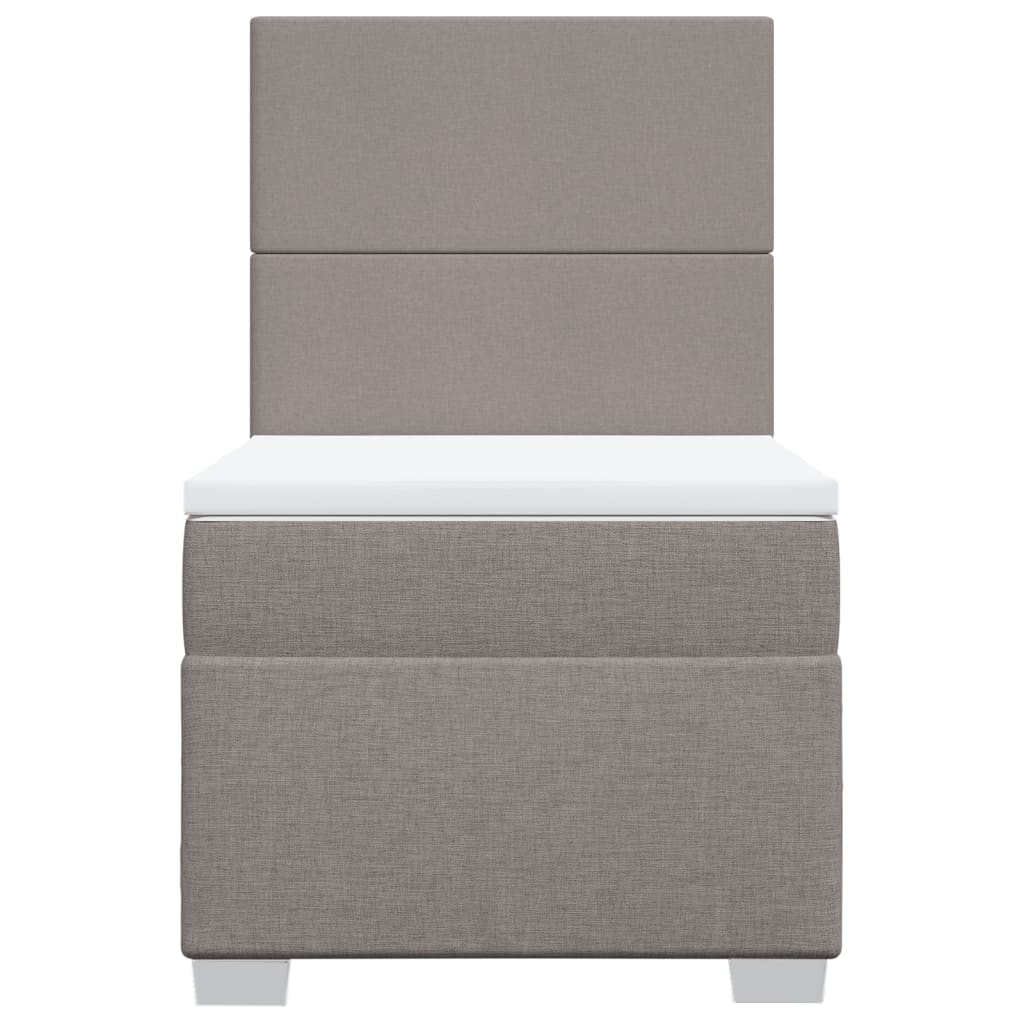 Boxspring met matras stof taupe 90x190 cm is nu te koop bij PeponiXL, paradijselijk wonen!