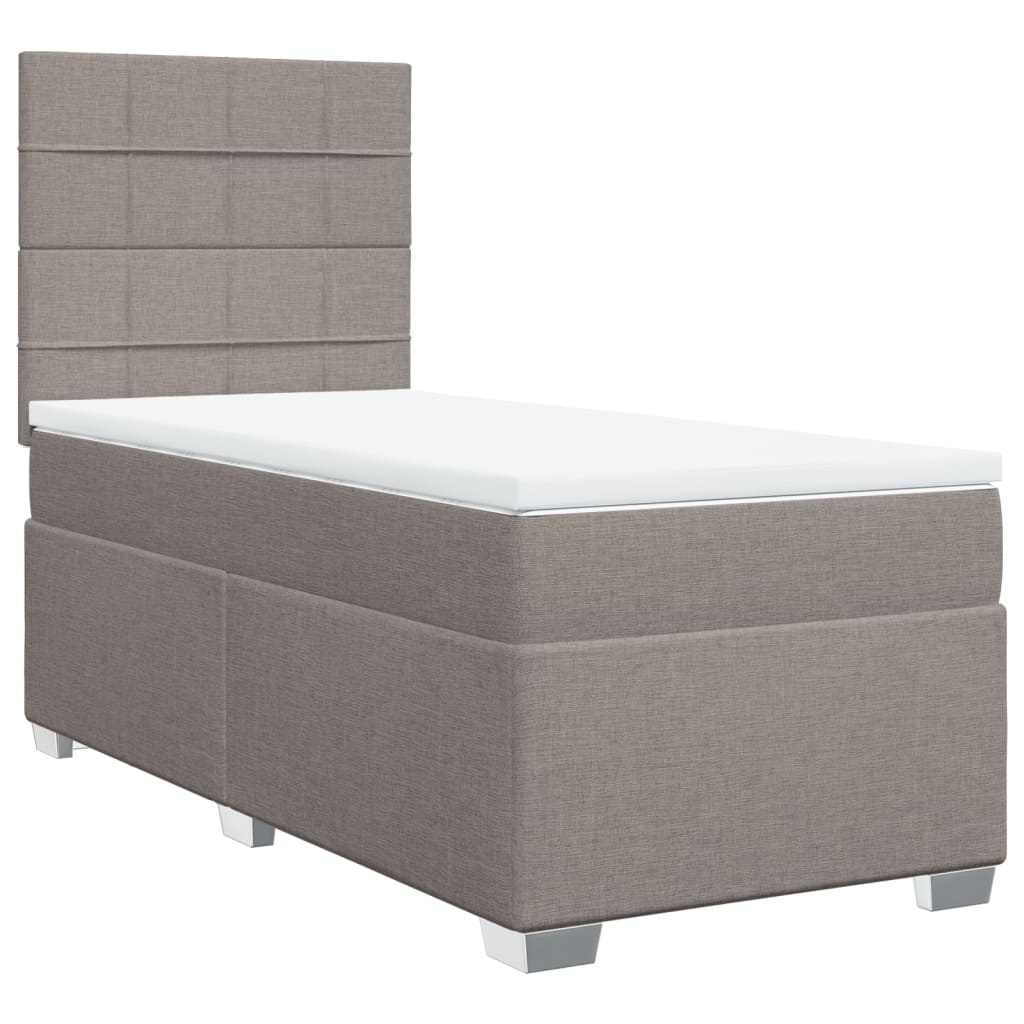 Boxspring met matras stof taupe 90x190 cm is nu te koop bij PeponiXL, paradijselijk wonen!