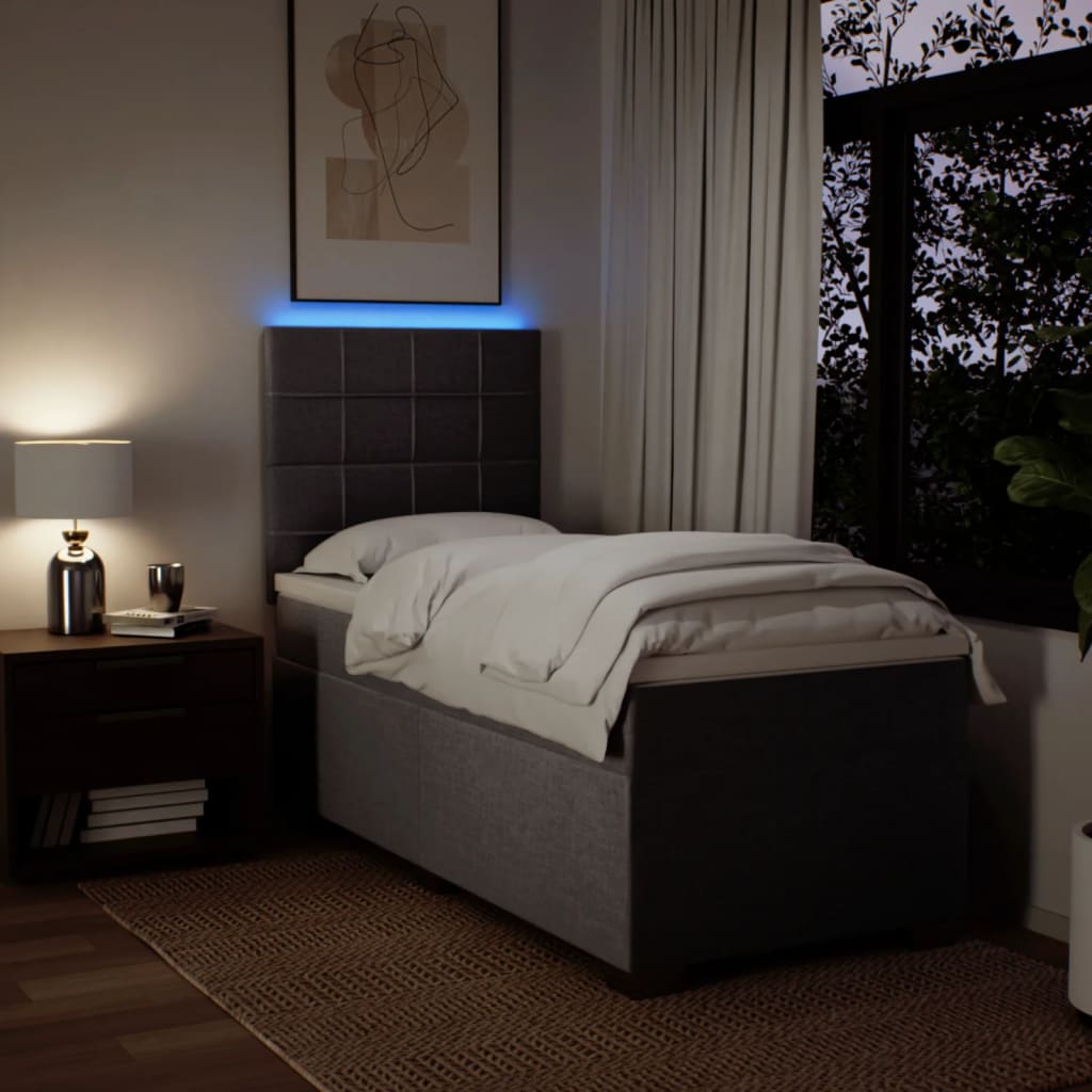Boxspring met matras stof taupe 90x190 cm is nu te koop bij PeponiXL, paradijselijk wonen!