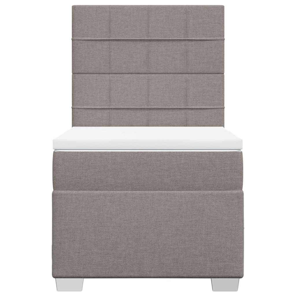 Boxspring met matras stof taupe 90x190 cm is nu te koop bij PeponiXL, paradijselijk wonen!
