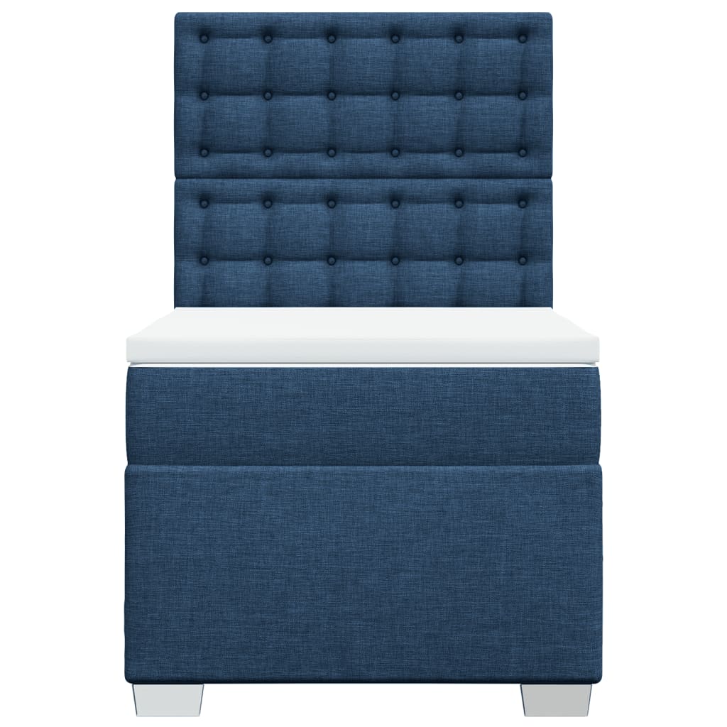 Boxspring met matras stof blauw 90x190 cm is nu te koop bij PeponiXL, paradijselijk wonen!