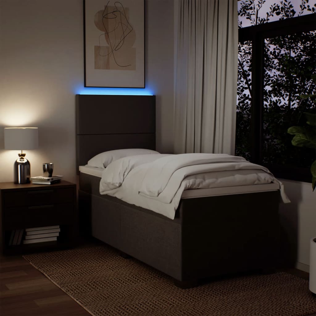 Boxspring met matras stof lichtgrijs 90x200 cm is nu te koop bij PeponiXL, paradijselijk wonen!